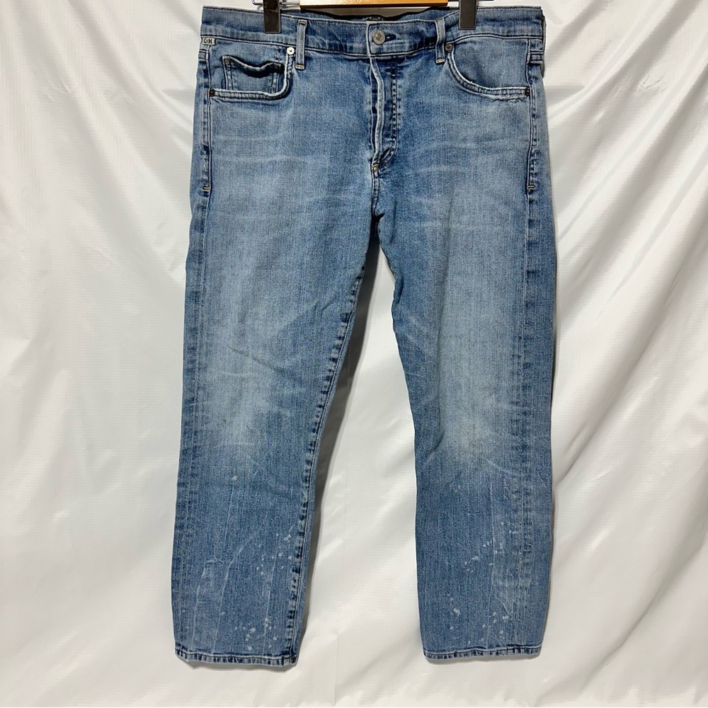 CITIZENS OF HUMANITY Paint Splatter Straight Leg Button Fly Jeans